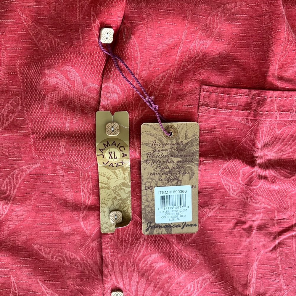 Jamaica Jaxx Men’s 100% Silk Button Down Short Sleeve Hawaiian Shirt, Size XL - Picture 5 of 9